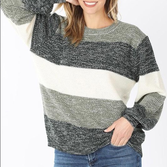 Green Colorblock oversized sweater - Picture 1 of 1